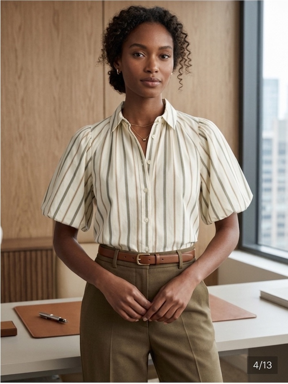 Madewell Shirred Bubble-Sleeve Button-Up
Shirt in Poplin 100% cotton Sz Medium - Picture 5 of 14